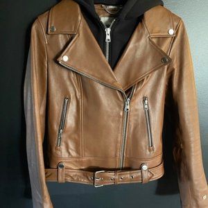 Soia and Kyo Hooded Elisha Moto Jacket